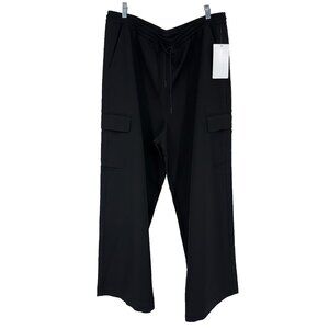 Athleta Women XL Promenade Cargo Pant Wide Leg Black Stretch Waist Athleisure
